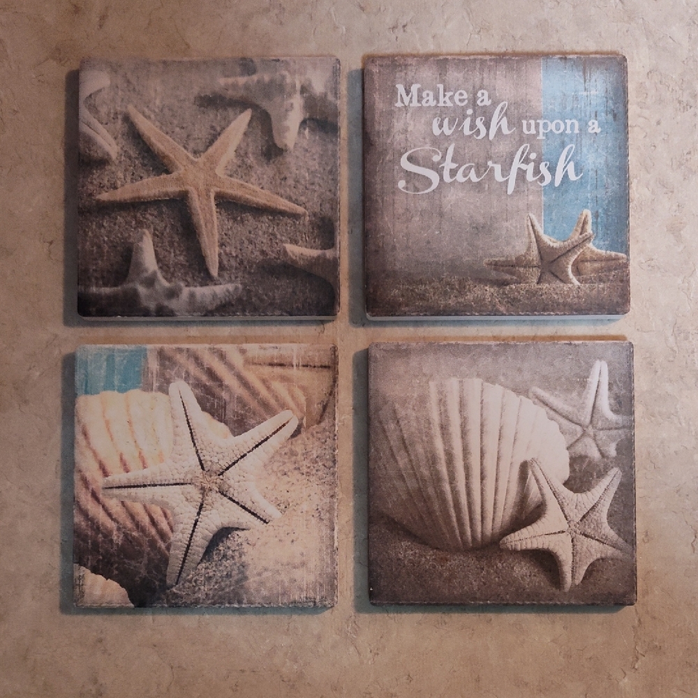 💚 Set of 4 Starfish Coasters